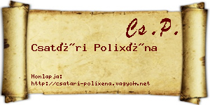 Csatári Polixéna névjegykártya